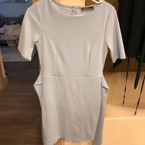 Baby blue bodycon dress with tie